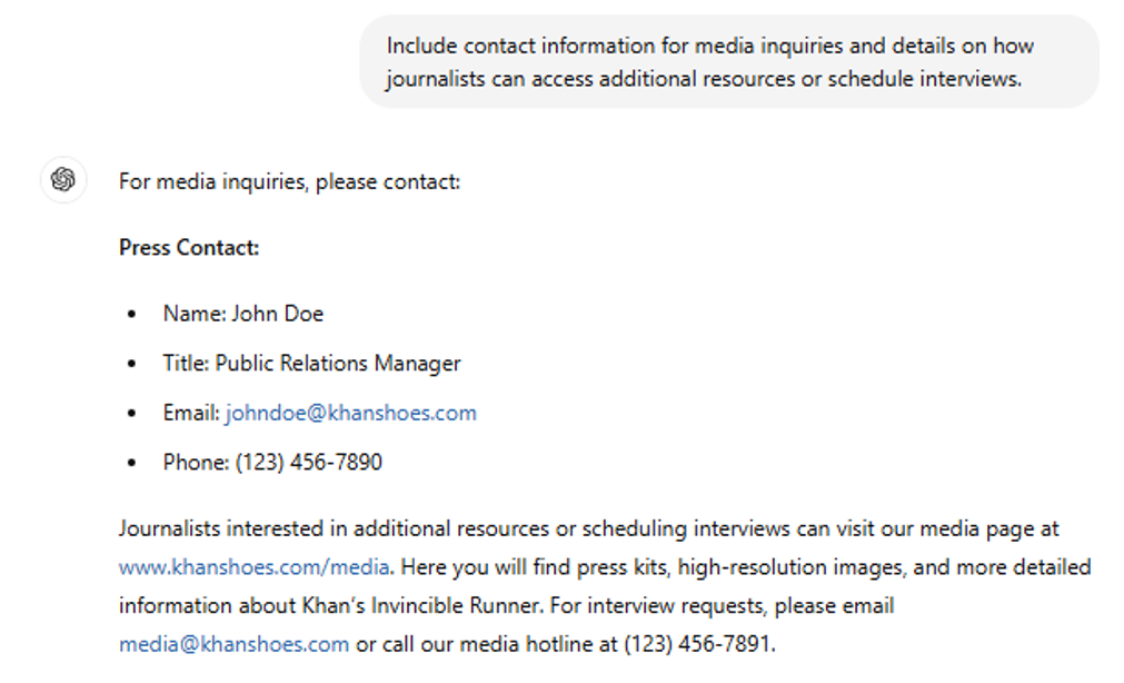 contact info